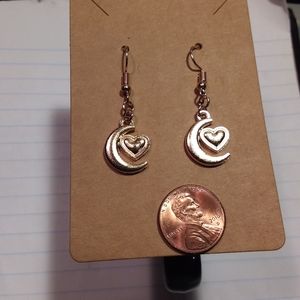 Moon and Heart Earrings